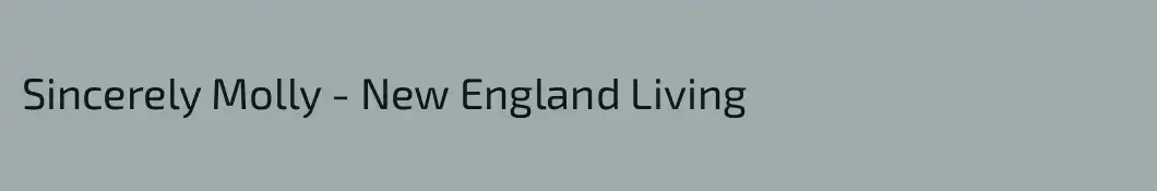 Sincerely Molly - New England Living